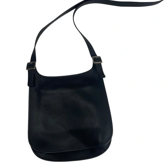 Vintage Coach Legacy Saddle Bag Black Slim Flap 9131 - Picture 4 of 15